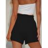 CUPSHE Women Pants Smocked Paperbag Waist Shorts Loose Fit Pant Wide Leg Casual Beach(Black)
