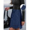 CUPSHE Women Skirt Buttons Pocket Mini Skirts High Waist Petal Hem A-line Casual Fall Winter Vacation(Navy Blue)