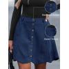 CUPSHE Women Skirt Buttons Pocket Mini Skirts High Waist Petal Hem A-line Casual Fall Winter Vacation(Navy Blue)