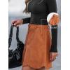 CUPSHE Women Skirt Buttons Pocket Mini Skirts High Waist Petal Hem A-line Casual Fall Winter Vacation(Orange Brown)