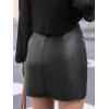 CUPSHE Women Skirts Women Faux Leather Mini Skirt High Waist Bodycon Wrap Notched Hem Casua Party(Black)