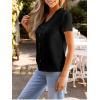 CUPSHE Women Summer Tops Short Sleeve Dressy Casual Business Work Blouses Office Shirts(Black)