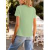 CUPSHE Women Summer Tops Short Sleeve Dressy Casual Business Work Blouses Office Shirts(Green)