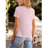 CUPSHE Women Summer Tops Short Sleeve Dressy Casual Business Work Blouses Office Shirts(Pink)