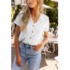 CUPSHE Women Summer Tops Short Sleeve Dressy Casual Business Work Blouses Office Shirts(White)