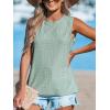 CUPSHE Women Tops Sleeveless Tank Cutout Blouse Crew Neck Shirt Lace Tee Summer Casual Dressy(Green)