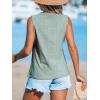 CUPSHE Women Tops Sleeveless Tank Cutout Blouse Crew Neck Shirt Lace Tee Summer Casual Dressy(Green)