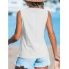 CUPSHE Women Tops Sleeveless Tank Cutout Blouse Crew Neck Shirt Lace Tee Summer Casual Dressy(White)