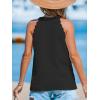 CUPSHE Women Tops Sleeveless V Neck Shirt Lace Tee Solid Casual Summer(Black)