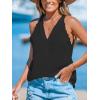 CUPSHE Women Tops Sleeveless V Neck Shirt Lace Tee Solid Casual Summer(Black)