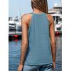 CUPSHE Women Tops Sleeveless V Neck Shirt Lace Tee Solid Casual Summer(Light Blue)