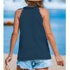 CUPSHE Women Tops Sleeveless V Neck Shirt Lace Tee Solid Casual Summer(Navy)