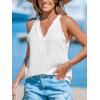 CUPSHE Women Tops Sleeveless V Neck Shirt Lace Tee Solid Casual Summer(White)