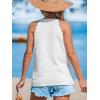 CUPSHE Women Tops Sleeveless V Neck Shirt Lace Tee Solid Casual Summer(White)