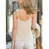 CUPSHE Women Velvet Tank Tops Adjustable Sleeveless Cami Tops Going Out Camisole Shirts(Beige)