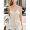 CUPSHE Women Velvet Tank Tops Adjustable Sleeveless Cami Tops Going Out Camisole Shirts(Beige)