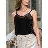 CUPSHE Women Velvet Tank Tops Adjustable Sleeveless Cami Tops Going Out Camisole Shirts(Black)
