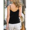 CUPSHE Women Velvet Tank Tops Adjustable Sleeveless Cami Tops Going Out Camisole Shirts(Black)