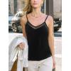 CUPSHE Women Velvet Tank Tops Adjustable Sleeveless Cami Tops Going Out Camisole Shirts(Black)