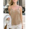 CUPSHE Women Velvet Tank Tops Adjustable Sleeveless Cami Tops Going Out Camisole Shirts(Brown)