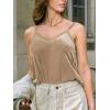 CUPSHE Women Velvet Tank Tops Adjustable Sleeveless Cami Tops Going Out Camisole Shirts(Brown)