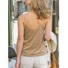 CUPSHE Women Velvet Tank Tops Adjustable Sleeveless Cami Tops Going Out Camisole Shirts(Brown)