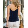 CUPSHE Women Velvet Tank Tops Adjustable Sleeveless Cami Tops Going Out Camisole Shirts(Navy)
