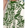CUPSHE Women Wide Leg Beach Pants Tropical Floral Plus Size Pants with Pockets Vacation Casual Dressy(Green)