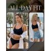 CUPSHE Women’s Bikini Sets Two Piece Swimsuit Sporty Mid Rise Scoop Neck Adjustable Spaghetti Straps Textured Midkini(Black)