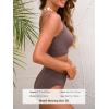 CUPSHE Women’s Bikini Sets Two Piece Swimsuit Sporty Mid Rise Scoop Neck Adjustable Spaghetti Straps Textured Midkini(Taupe Brown)