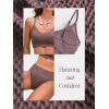 CUPSHE Women’s Bikini Sets Two Piece Swimsuit Sporty Mid Rise Scoop Neck Adjustable Spaghetti Straps Textured Midkini(Taupe Brown)