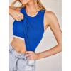 CUPSHE Womens Built in Bra Tank Tops Ribbed Sleeveless 2025 Summer Basic Tops(Blue)