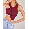 CUPSHE Womens Built in Bra Tank Tops Ribbed Sleeveless 2025 Summer Basic Tops(Red)