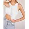 CUPSHE Womens Built in Bra Tank Tops Ribbed Sleeveless 2025 Summer Basic Tops(White)