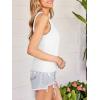 CUPSHE Womens Built in Bra Tank Tops Ribbed Sleeveless 2025 Summer Basic Tops(White)