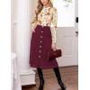 CUPSHE Women’s Button Front Midi Skirts A-line High Waist Long Skirt Western Casual Vacation(Red)