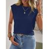 CUPSHE Women’s Cap Sleeve Summer Tops Crewneck Textured Cute Tank 2025 Casual Trendy T-Shirts(Blue)