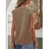 CUPSHE Women’s Cap Sleeve Summer Tops Crewneck Textured Cute Tank 2025 Casual Trendy T-Shirts(Khaki)