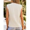 CUPSHE Women’s Cap Sleeve Summer Tops Crewneck Textured Cute Tank 2025 Casual Trendy T-Shirts(White)
