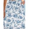CUPSHE Women’s Casual Maxi Skirts High Waist Boho Floral Printed Long Flowy Beach Skirt with Pockets(Blue)