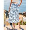 CUPSHE Women’s Casual Maxi Skirts High Waist Boho Floral Printed Long Flowy Beach Skirt with Pockets(Blue)