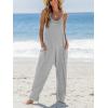 CUPSHE Women’s Casual V Neck Spaghetti Straps Jumpsuit Sleeveless Baggy Long Pants Overall Outfit with Pockets(Grey)