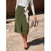 CUPSHE Women’s Corduroy Midi Skirts High Waisted Pencil Skirts with Slit Slim Fit Skirt with Pockets(Green)