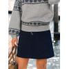 CUPSHE Women’s Corduroy Mini Skirts High Waist A-Line Winter Buttons Casual Fall Skirt(Navy)