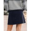 CUPSHE Women’s Corduroy Mini Skirts High Waist A-Line Winter Buttons Casual Fall Skirt(Navy)