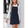 CUPSHE Women’s Corduroy Overall Mini Fall Dress Square Neck Adjustable Straps Front Pocket Side Buttons Autumn Dresses(Navy Blue)