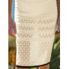 CUPSHE Women’s Crochet Midi Skirt Summer Cover Up Hollow Out Knitted Elegant Stretch Bodycon Skirt(Beige)