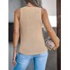 CUPSHE Women’s Cross Front Tank One‑Shoulder Knit Fitted Ribbed Stretch Top Beach Summer(Apricot)