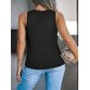 CUPSHE Women’s Cross Front Tank One‑Shoulder Knit Fitted Ribbed Stretch Top Beach Summer(Black)