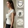 CUPSHE Women’s Cute Tie Front Short Sleeve Knit Tops Lightweight Summer Pullover Blouse(White)
